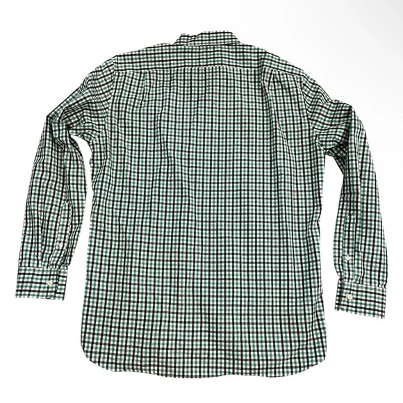 J.Crew (Thomas Shirtings) Men’s XL Gingham Navy Green White Button Down - Picture 2 of 8